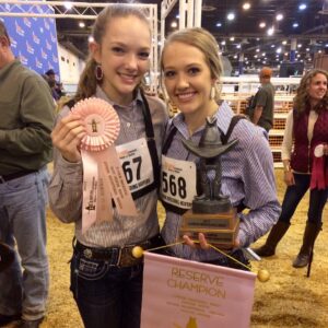 Collecting awards at the Houston Livestock Show