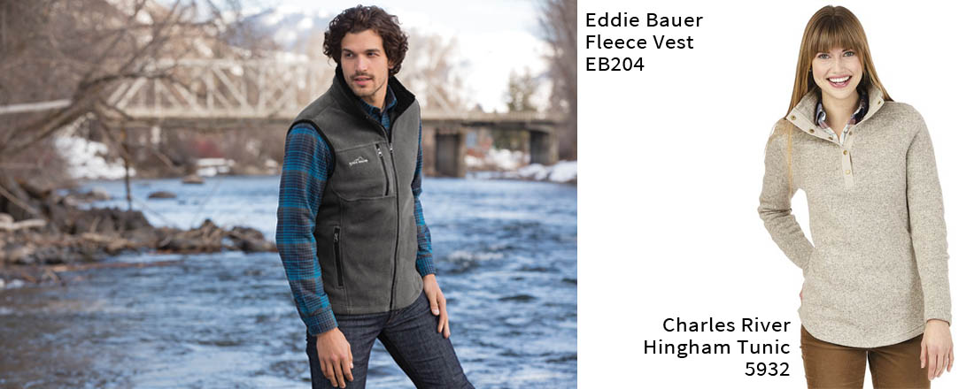 Eddie Bauer vest and Charles River Tunic